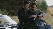 Dean and Sam on the Impala, having a beer...